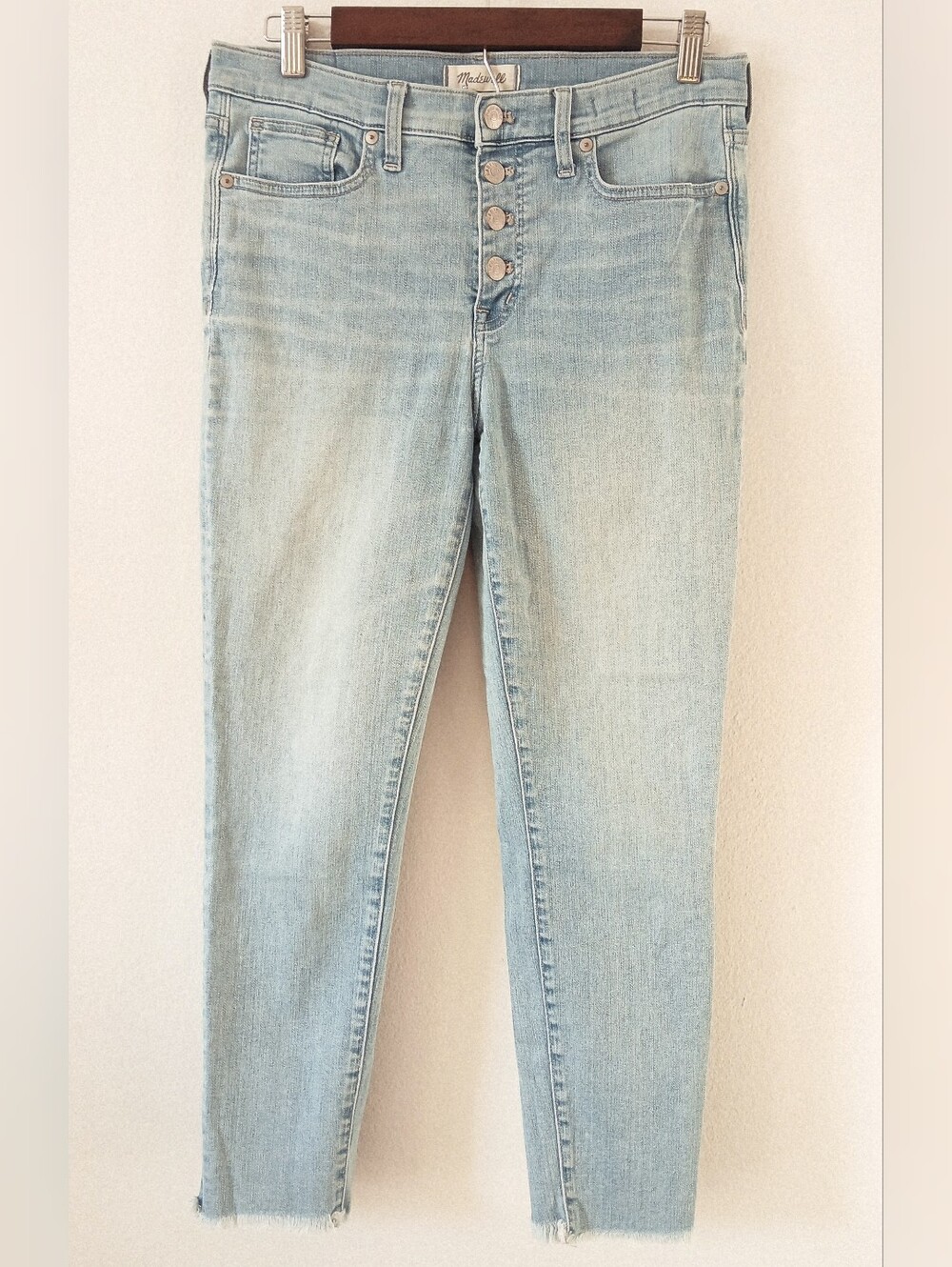Madewell Women's Light Wash High-Rise Skinny Crop Denim Jeans Pants Size 29